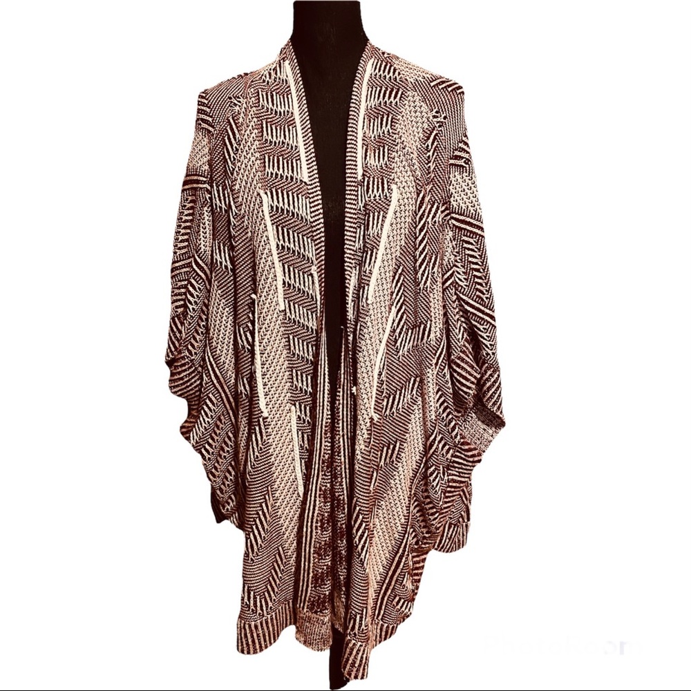 Mystree Red and Cream Cardigan Sweater